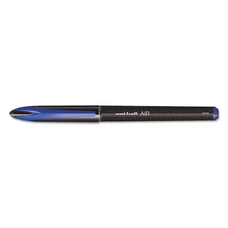 Vertex UBC 0.7 mm Medium Blue Ink Black Barrel Air Stick Roller Ball Pen, 12PK VE3750201